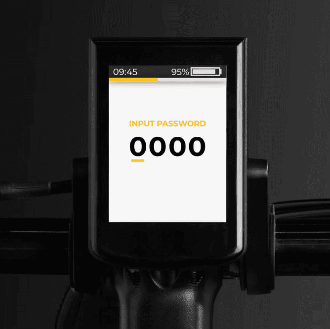 PIN-locked keypad display on the MOD Easy SideCar Sahara